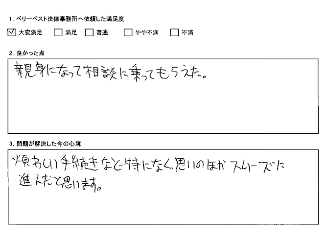 煩わしい手続きなど特になく、思いのほかスムーズに進んだ